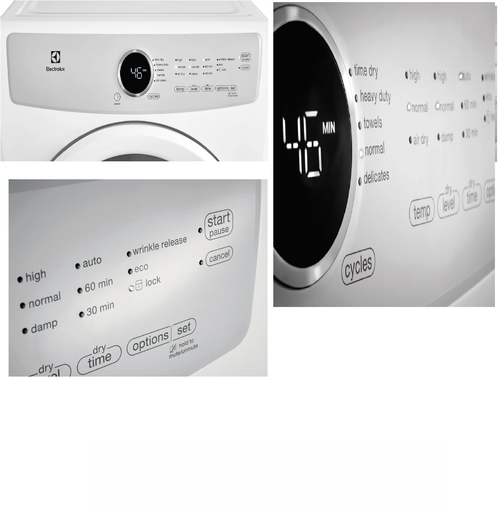 Electrolux 27 Inch Gas Dryer with 8.0 cu. ft. Capacity, Gentle Tumble™, Wrinkle Release, Luxury-Quiet™ System,